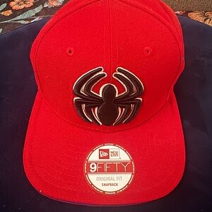 New Era Red Snapback with Spider Emblem
